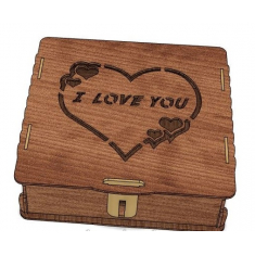 I LOVE YOU Heart Keepsake Box Vector Template