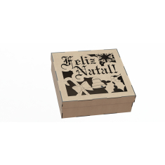 Feliz Natal Christmas Gift Box - Laser Cutting Vector Template