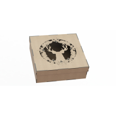 Deer Wreath Casket Box - Laser Cut Vector Template