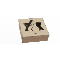 Casket Snowman (Snowman Star Gift Box) - Laser Cut Vector File