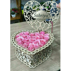 Heart-Shaped Flower Box - Laser Cutting Vector Template