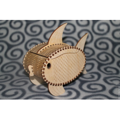 Casket Fish - Laser Cut Box Vector Template