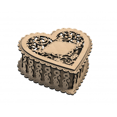 Filigree Heart Casket - Laser Cut Vector Template