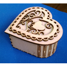 Heart Trinket Box - Casket Heart Laser Cutting Vector Template