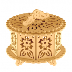 Hexagonal Floral Casket - Laser Cutting Vector Template