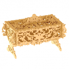 Rakev - Zdobené Filigránové Šperky Box Laser Cut Vektor Šablona