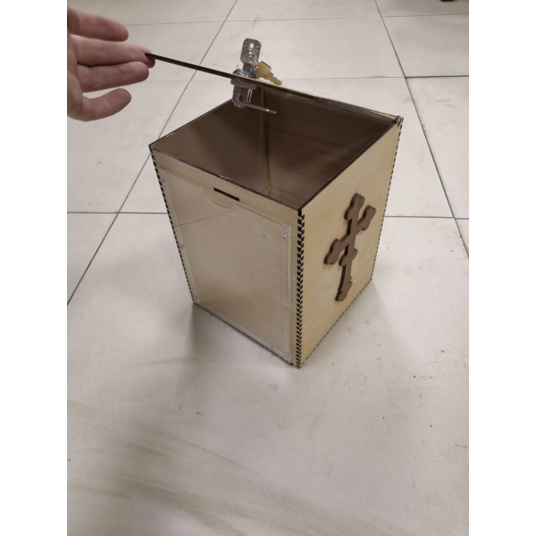 Donation Box Laser Cut Vector File with Lock and Front Door Donation Box Laser Cut Vector File with Lock and Front Door