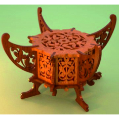 Victorian Ornate กล่อง-ออนเลเซอร์ตัดเว็กเตอร์ต้นแบบ