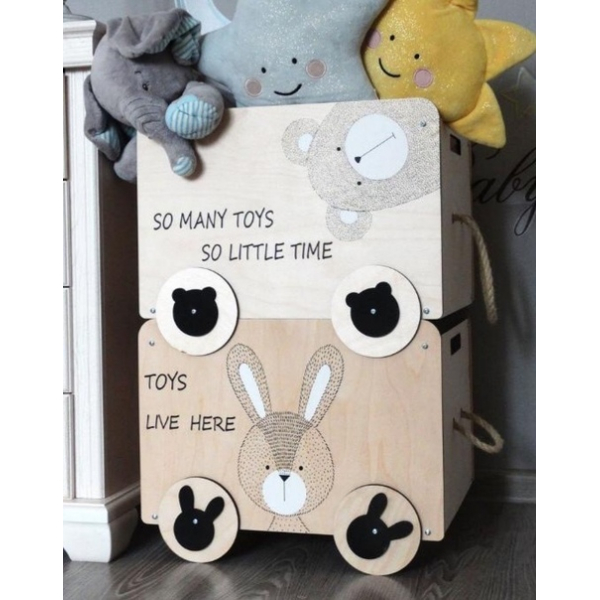 Laser Cut Vektor Toy Box Šablony — Zvířecí Tváře Úložný Box SVG