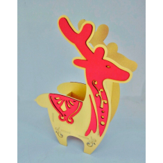 Reindeer Pen Holder Desk Organizer - Laser Cut Vector Template