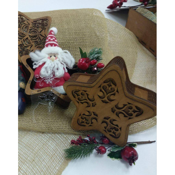 Star Shaped Decorative Box Laser Vector File for Cutting Star Shaped Decorative Box Laser Vector File for Cutting