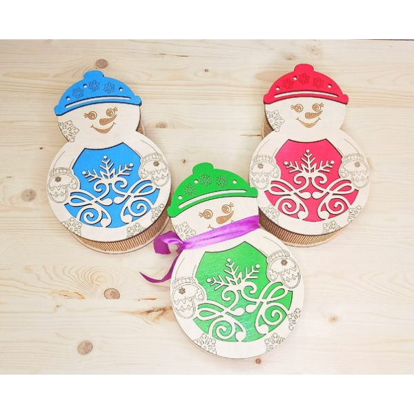 Snowman Candy Box Laser Cut File Snowman Candy Box Laser Cut File