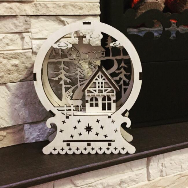 سال جدید لامپ لیزری برش, قالب لایه Snow Globe