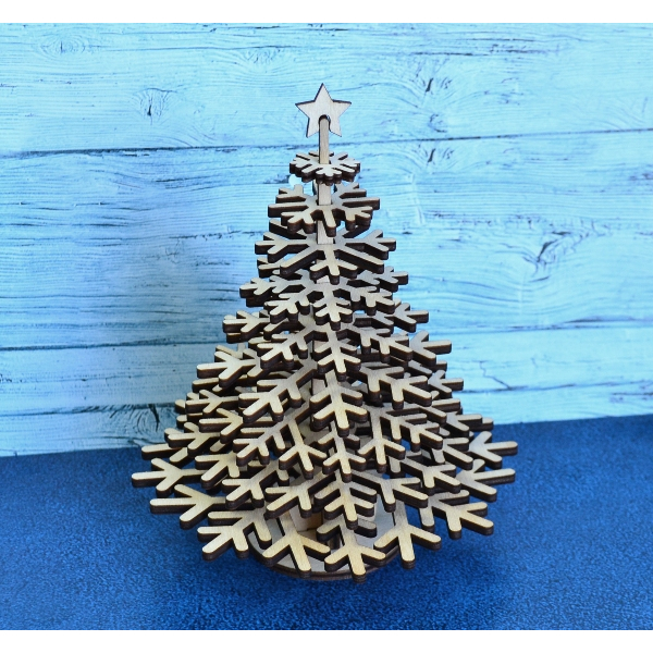 3D Laser-Cut Christmas Tree Template – Layered Sperrholz Ornament 3D Laser-Cut Christmas Tree Template – Layered Sperrholz Ornament