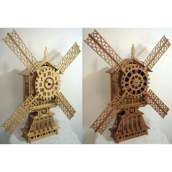 Beobachten Sie die Windmühle Laser-Cut-Vector-Template - Windmill Clock SVG Beobachten Sie die Windmühle Laser-Cut-Vector-Template - Windmill Clock SVG