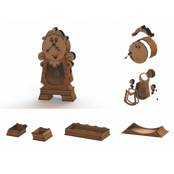 Smiling Pendulum Mantel Clock Vector for Laser Cutting Smiling Pendulum Mantel Clock Vector for Laser Cutting