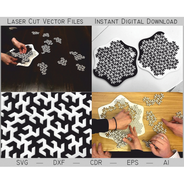Interlocking-Puzzle-Stand-Laser-Cut-Vektor-Vorlage Interlocking-Puzzle-Stand-Laser-Cut-Vektor-Vorlage