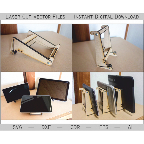 Faltbarer Tablet-Stand — Laser-Cut-Vektor-Vorlage