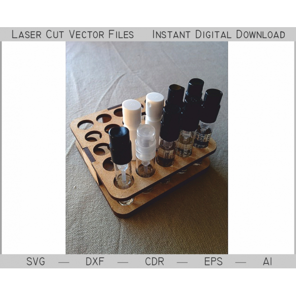 Cone Stand — Laser Cut Vector Template for Sampler Vial & Atomizer Holder Cone Stand — Laser Cut Vector Template for Sampler Vial & Atomizer Holder