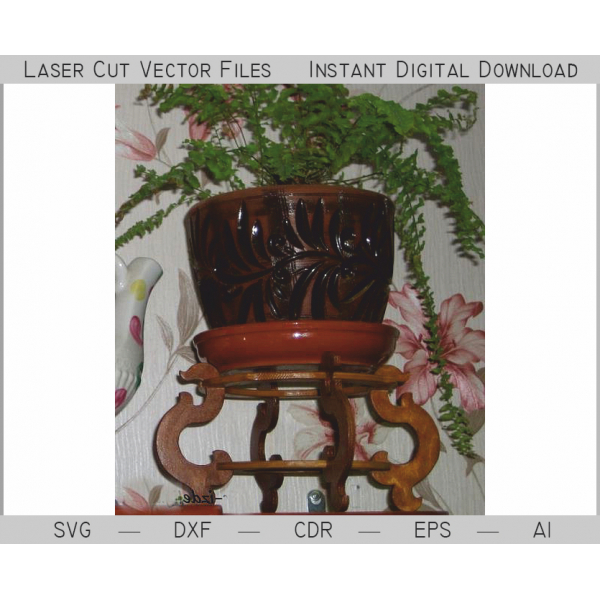 Flower Pot Stand Laser Cut Vector Template Flower Pot Stand Laser Cut Vector Template