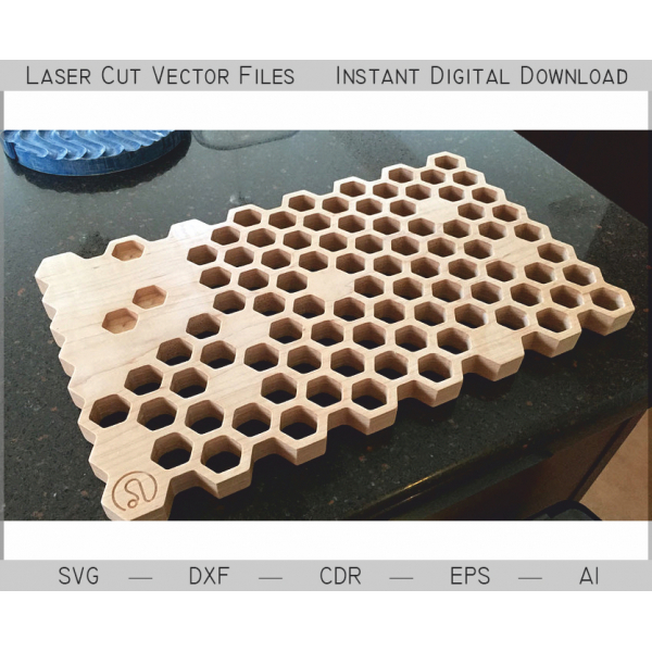 Honeycomb Hot Stand Vector File — Laser Cut Trivet Template (SVG, DXF) Honeycomb Hot Stand Vector File — Laser Cut Trivet Template (SVG, DXF)