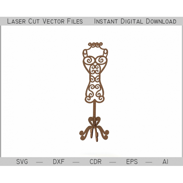 Elbise Formu Manken Lazer Kesim Vektör-Anında SVG / DXF İndir Elbise Formu Manken Lazer Kesim Vektör-Anında SVG / DXF İndir