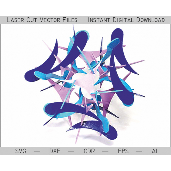 Spiky 3D Puzzle — Laser Cut Vector Template Spiky 3D Puzzle — Laser Cut Vector Template