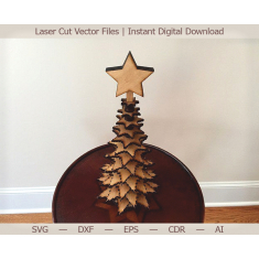 Christmas Layered Tree Topper – Laser Cut Vector Files
