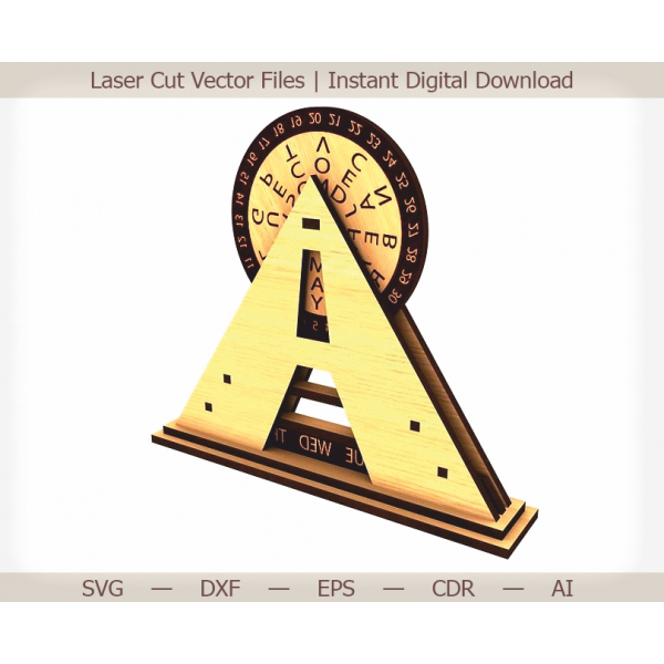 Věčné Pyramidy Kalendář Laser Cut Vektorové Souboru