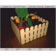 Laser ຕັດ Planter ປ່ອງ-ສວນນອນກ່ອງແມ່ແບບ Vector
