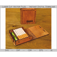 Cigaret Tilfælde med Lettere Slot – Laser Cut Vektor Skabelon