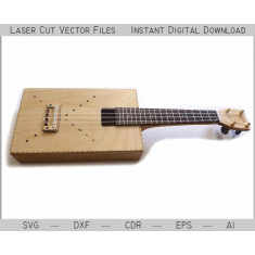 Cigar Box Ukulele Vektor Šablona