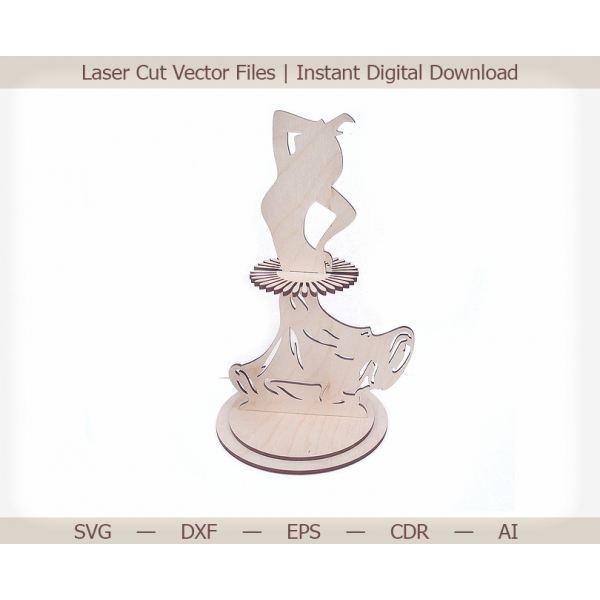 Dancing Lady Napkin Holder Laser Cut Vector File Dancing Lady Napkin Holder Laser Cut Vector File