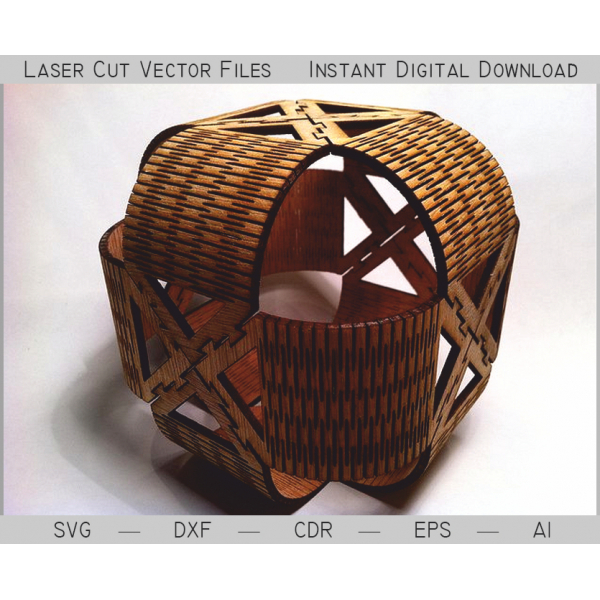 Decorative Cube Laser Cut Vector Template Decorative Cube Laser Cut Vector Template