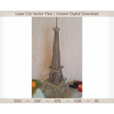 Ajfelov Toranj Laser Rez Vektor Šablon - 3D Model