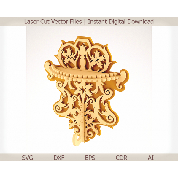 Udsmykkede vægbeslagene Laser Cut Vektor-Fil for at Downloade