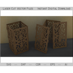 Dekorativní Filigránové Cube - Laser Cut Vektor Šablona