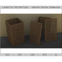 Dekorační Kostka Box - Laser Cut Vektor Šablona