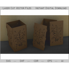 Dekorativní Květinové Cube - Laser Cut Vektorové Souboru