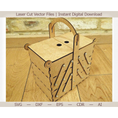 Daşınan Bükülən Qutu - Vector Şablon Lazer Kəsmə