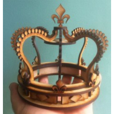 Crown 3D Laser Cut Vektor Skabelon
