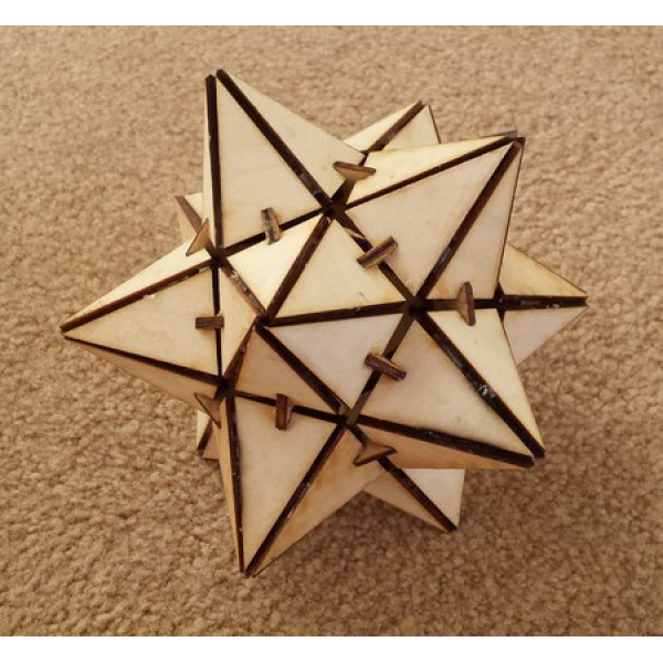 Stellated Dodecahedron 3D Puzzle Laser Cut Vector File