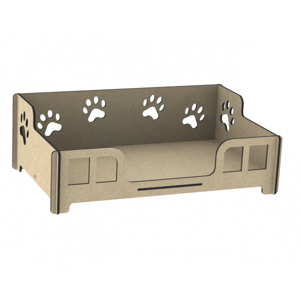 Laser Cut Dog Bed Template with Paw Cutouts - SVG DXF EPS Laser Cut Dog Bed Template with Paw Cutouts - SVG DXF EPS