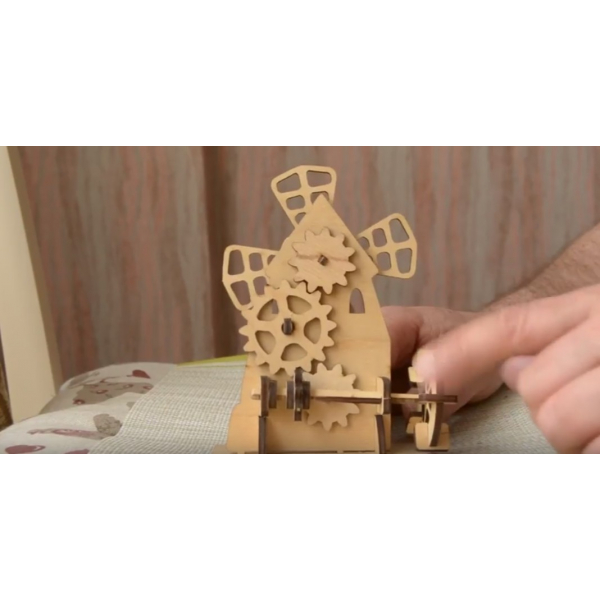 Mehanički Mill Laser Rez Vektor Šablon - Kinetička Vindmil Model Mehanički Mill Laser Rez Vektor Šablon - Kinetička Vindmil Model