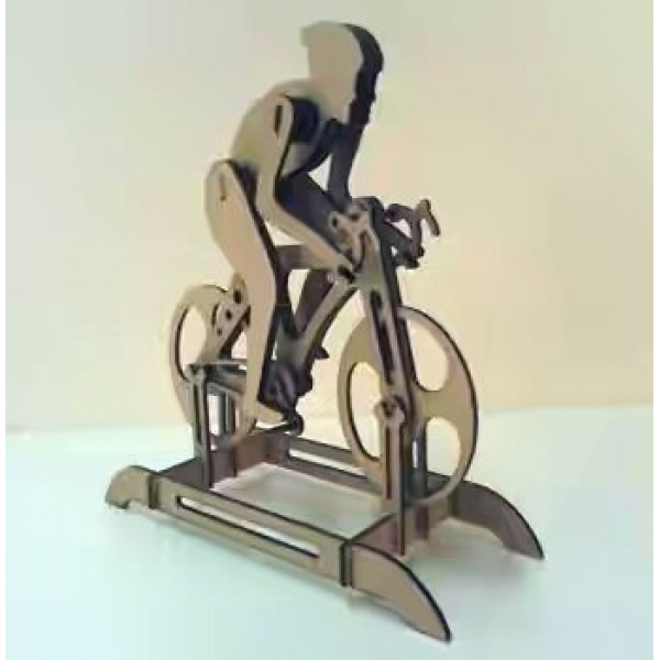 Cyclist 3D Laser Cut Vector Template for Plywood and Acrylic