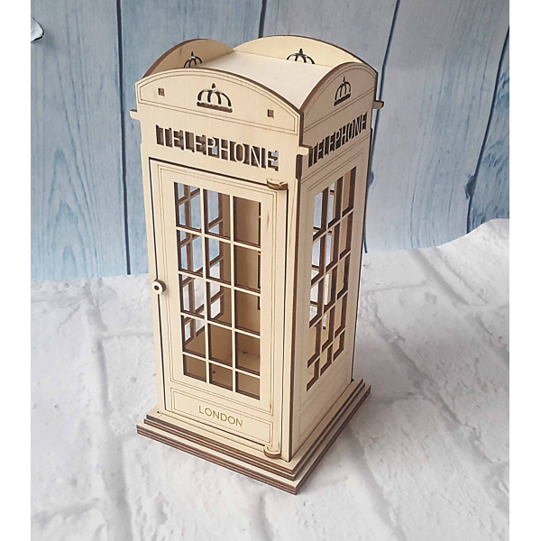 London telefonboks Laser Cut Vektor – 3D-Telefon Boks Skabelon