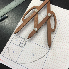 Fibonacci வரைதல் திசைகாட்டி - லேசர் வெட்டு திசையன் டெம்ப்ளேட்