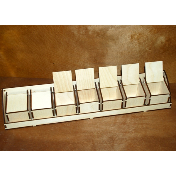 Kleine Gegenstände-Boxen Laser Geschnitten Vektor-Vorlage - — 6-Bin Organizer Kleine Gegenstände-Boxen Laser Geschnitten Vektor-Vorlage - — 6-Bin Organizer