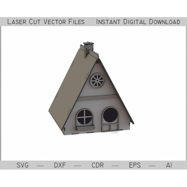 A-Frame Lodge Taglio Laser File Vettoriale (SVG, DXF, CDR, EPS, AI) A-Frame Lodge Taglio Laser File Vettoriale (SVG, DXF, CDR, EPS, AI)