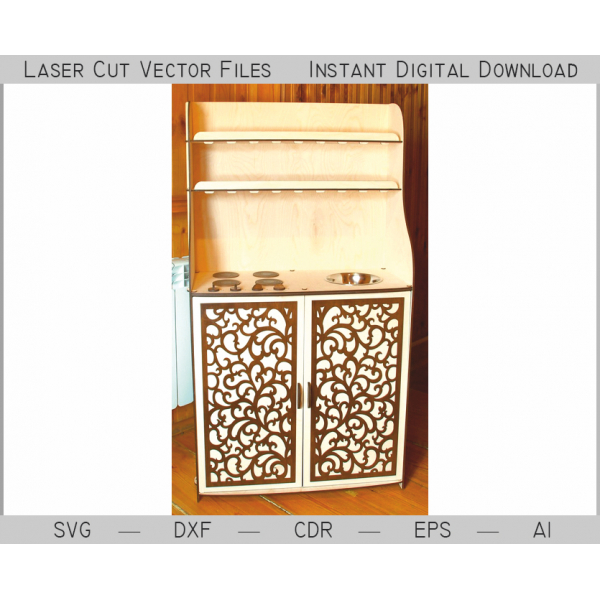 Toy Køkken for Børn - Laser Cut Vektor-Fil